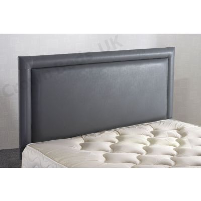 BUMPER FRENZY FAUX LEATHER HEADBOARD ALL SIZES VARIOUS COLOURS-3FT SINGLE-GREY